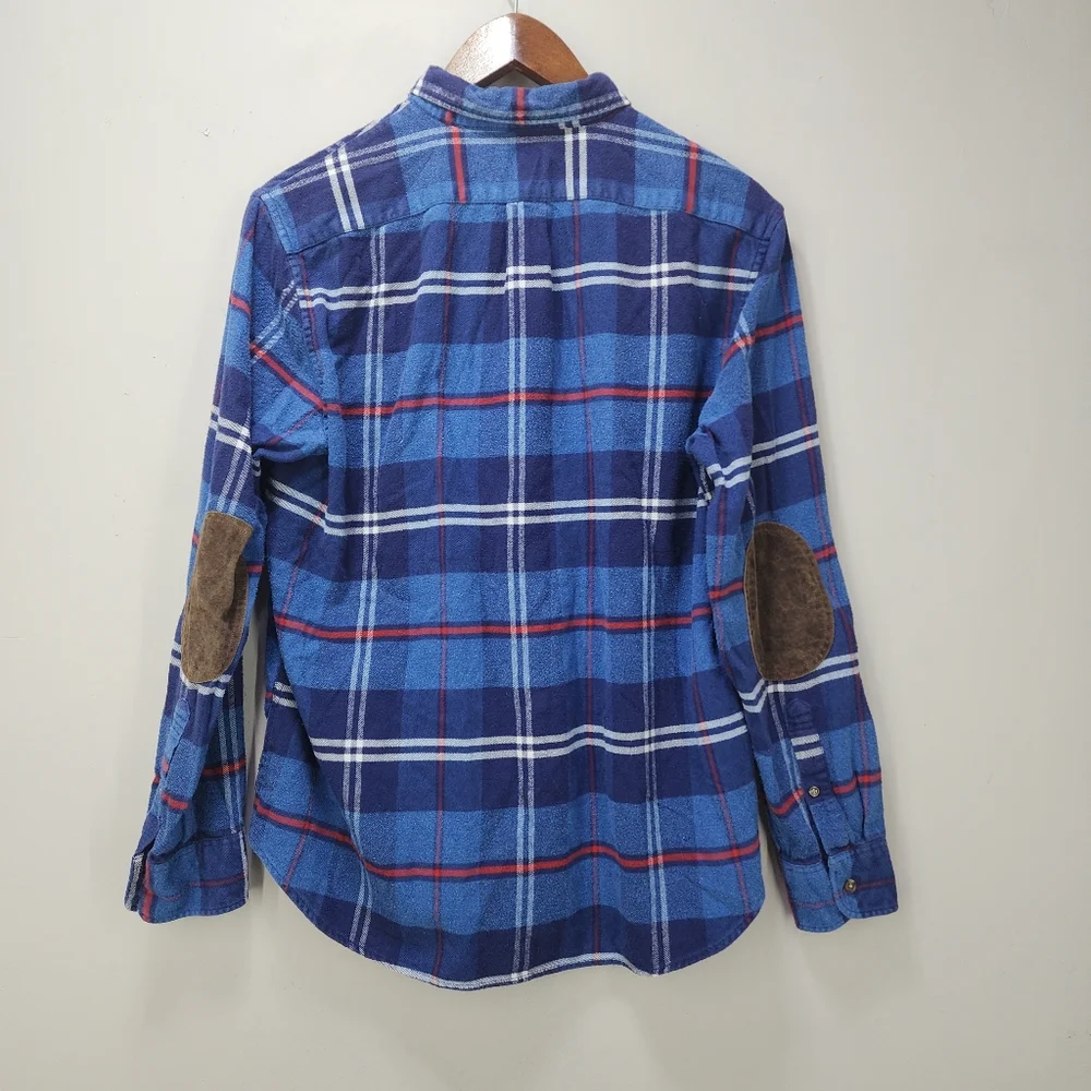 J. Crew Classic Button-Down Flannel Shirt with Elbow Patches